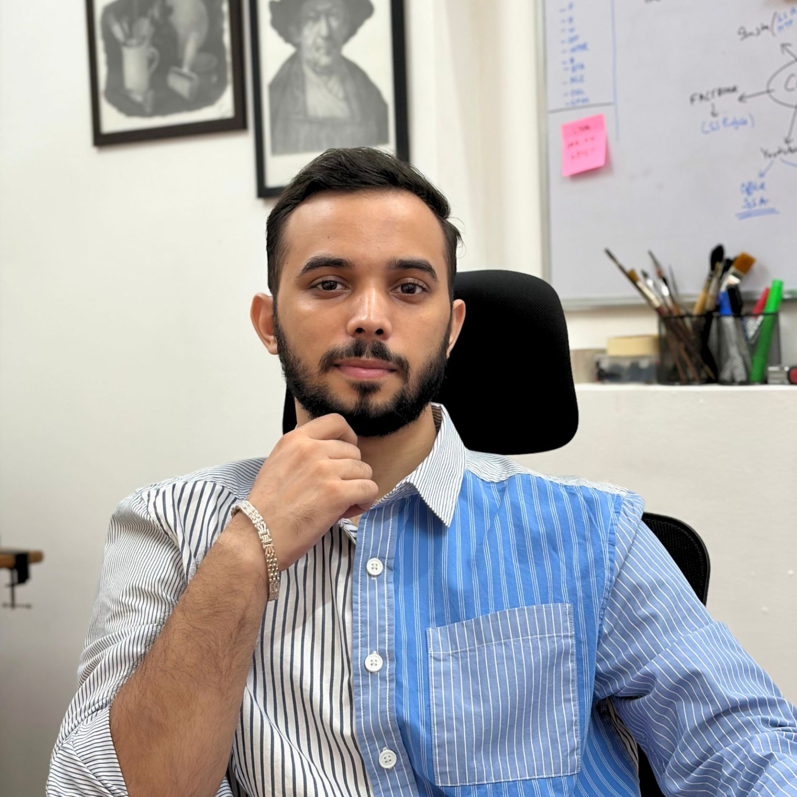Sahil Singhmar in his studio